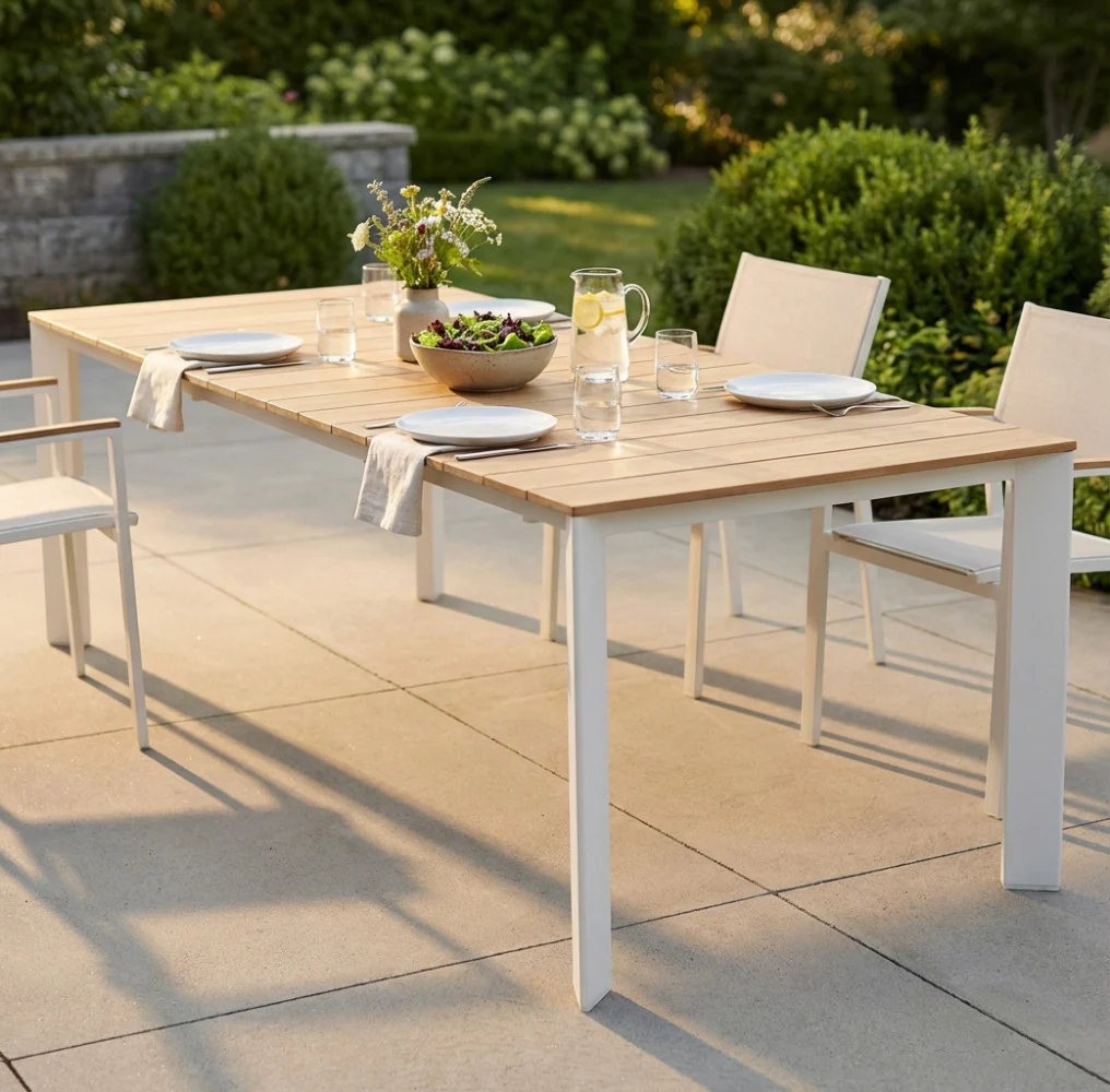 Tavolo Tulcan in teak e alluminio - immagine 9