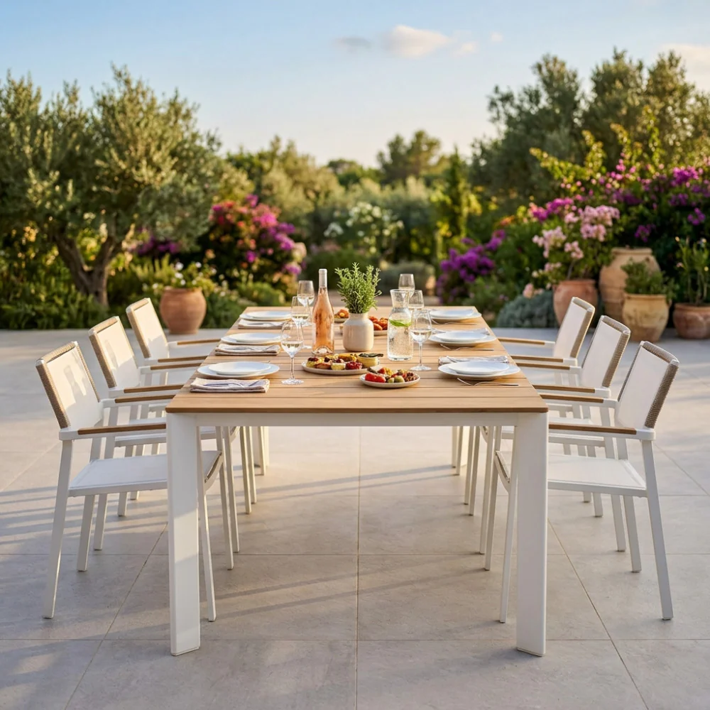 Tavolo Tulcan in teak e alluminio - immagine 10